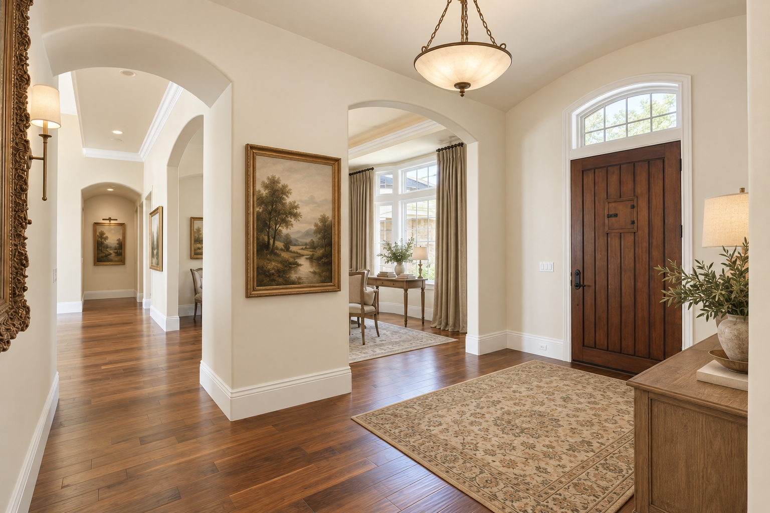 Entry hall and arched openings