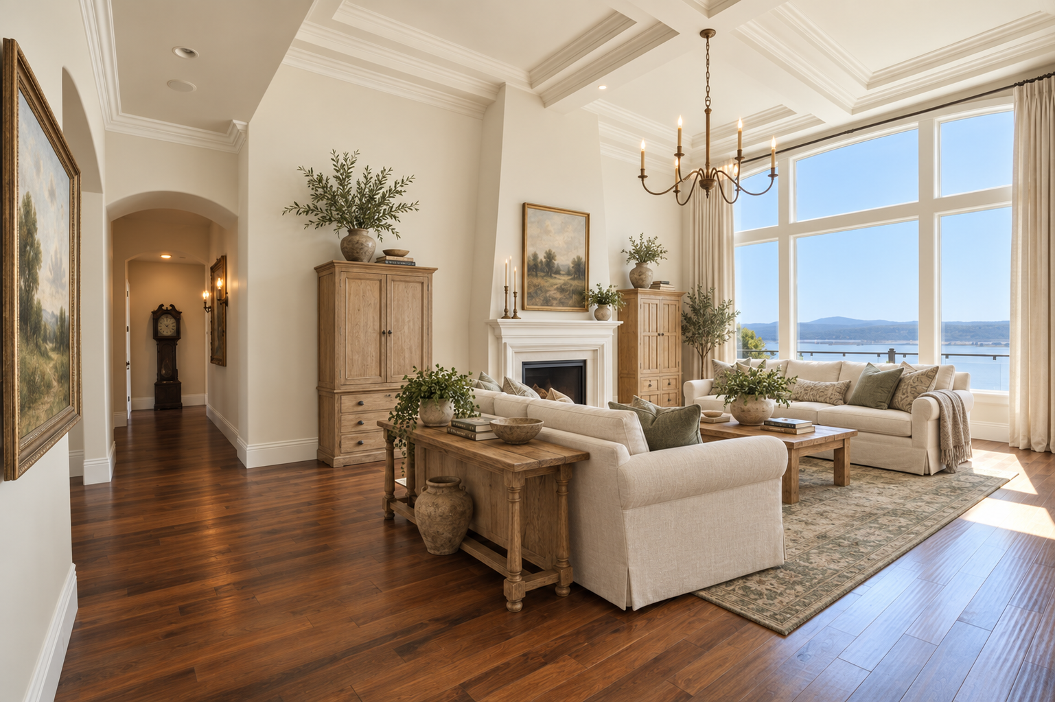 Lake-facing great room