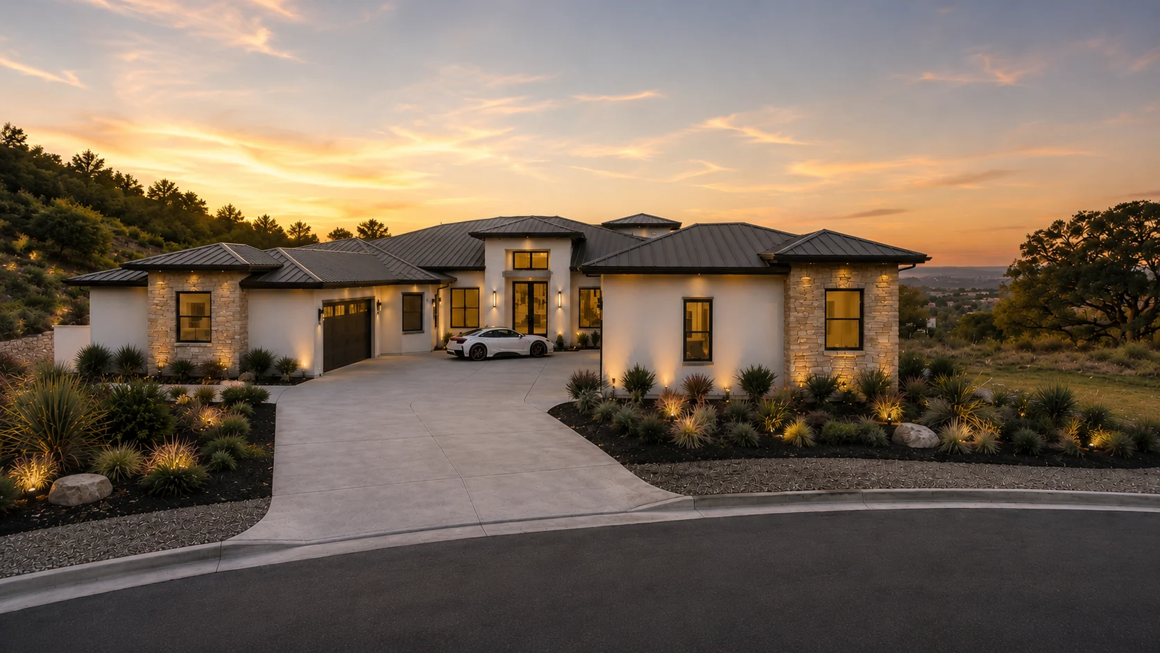 Kimberlite Retreat: front elevation and motor court rendering