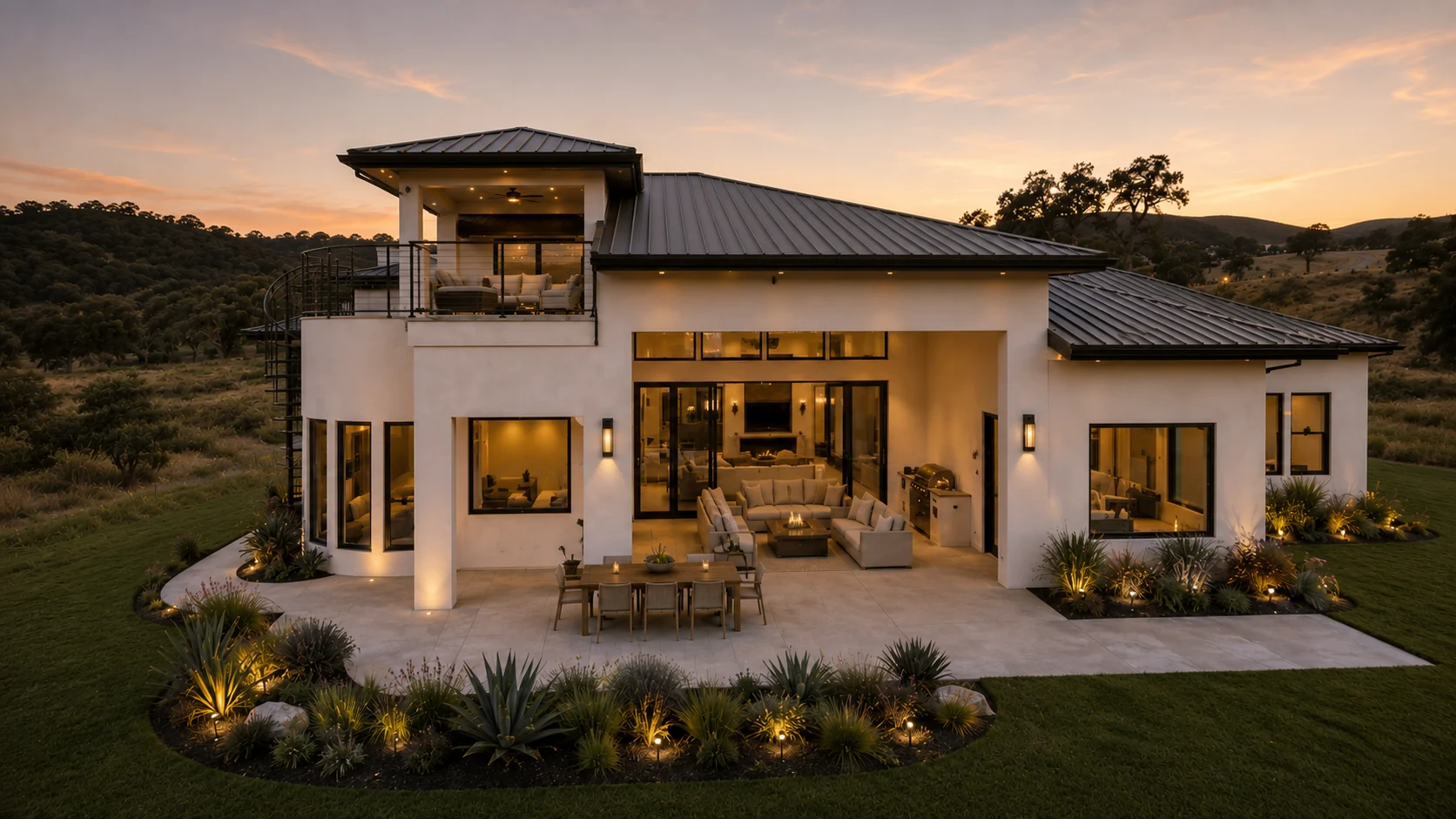 Kimberlite Retreat: rear elevation and covered outdoor living rendering